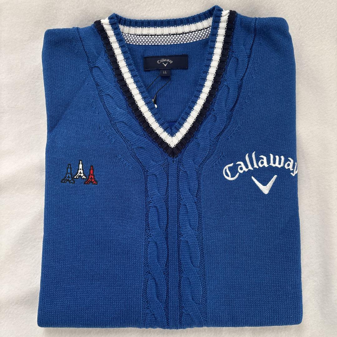 Callaway 青 Vネックベスト LLサイズ 新品未使用タグ付き レア Callaway 青 Vネックベスト LLサイズ 新品未使用タグ付き レア