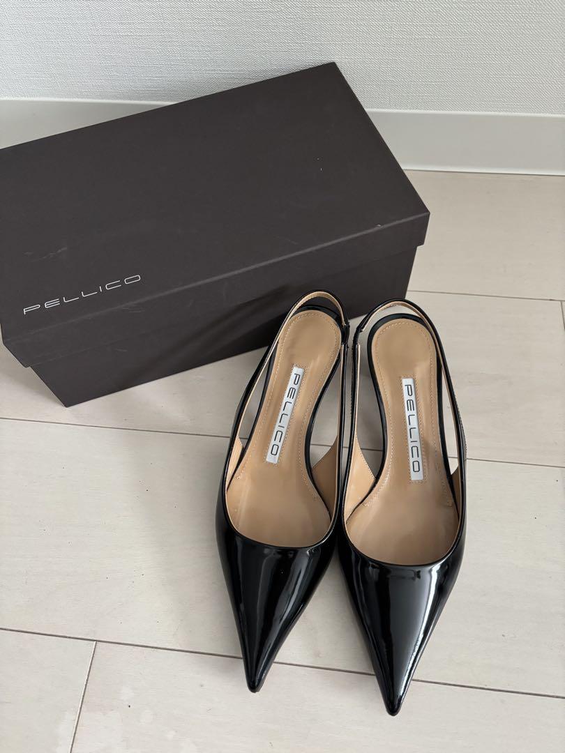 【PELLICO】パテント バックスリング パンプス ミュール PELLICO | バックスリング パンプス 3.5cm BLACK - アマン