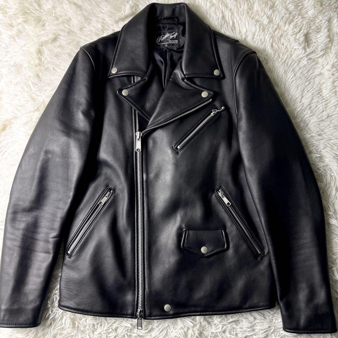 極美品✨ラトルトラップ　ライダースジャケット　ダブル　羊革　ラムレザー LL 極美品✨ラトルトラップ ライダースジャケット ダブル 羊革