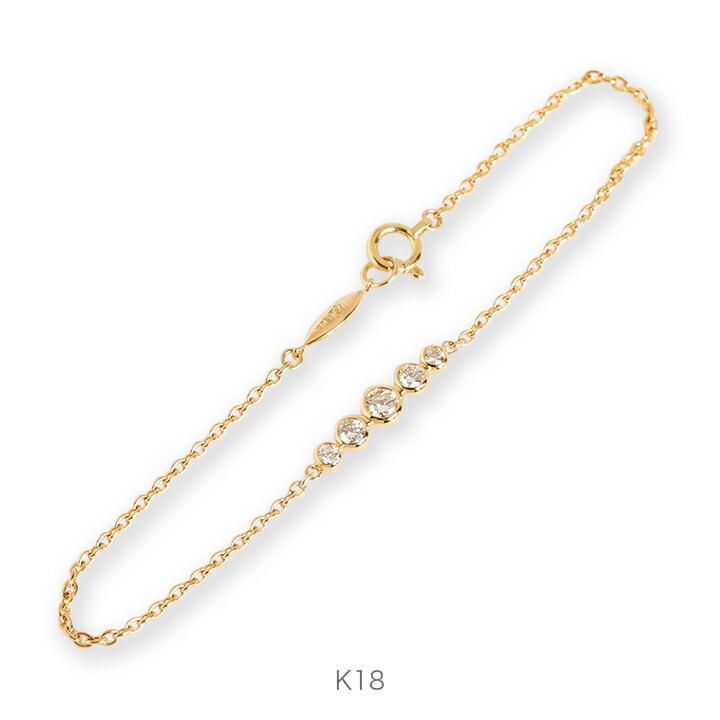 Verdun Bracelet】 ダイヤモンド ブレスレット 5石 k18 18金 18k