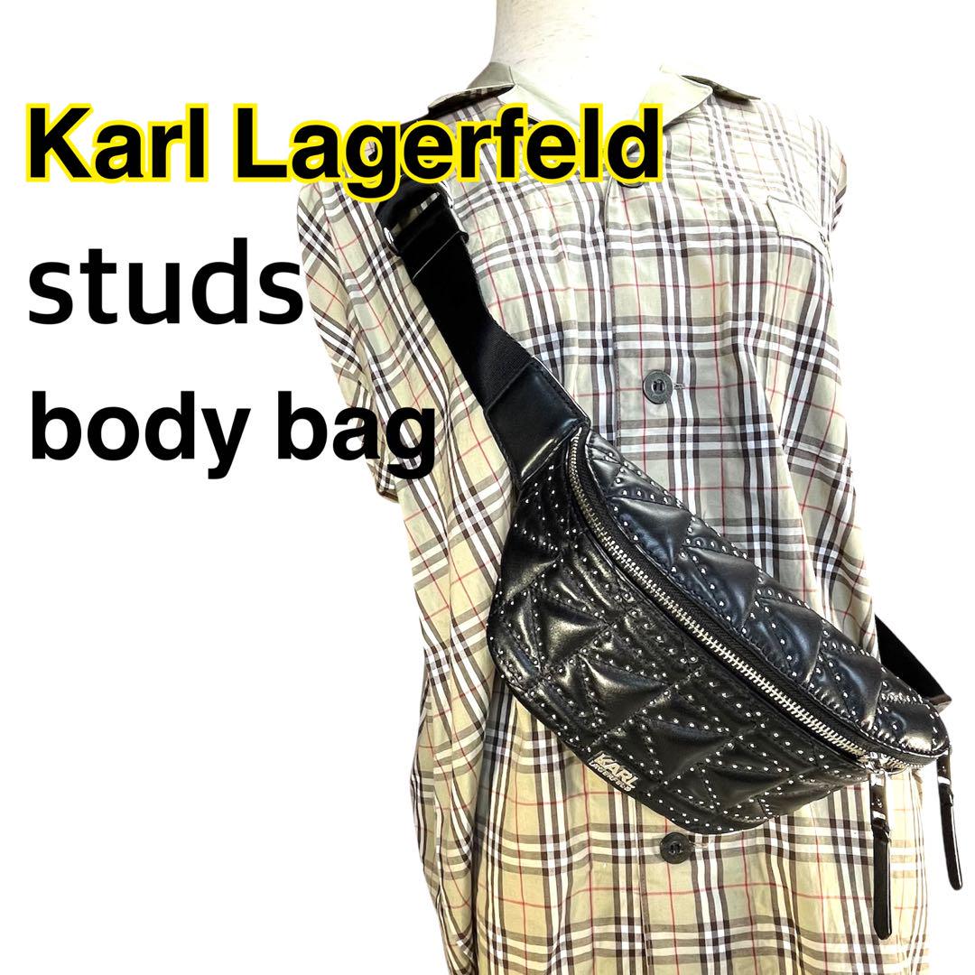 バッグ 00s Karl Lagerfeld body bag studs bk Y2K 00s Karl Lagerfeld body bag studs bk Y2K（Coach Brass