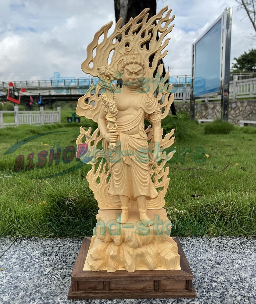 Olga  不動明王 井波彫刻 仏教工芸品 極上彫 倶利伽羅不動明王立像 Olga 様専用 不動明王 井波彫刻 仏教工芸品 極上彫 倶利伽羅不動