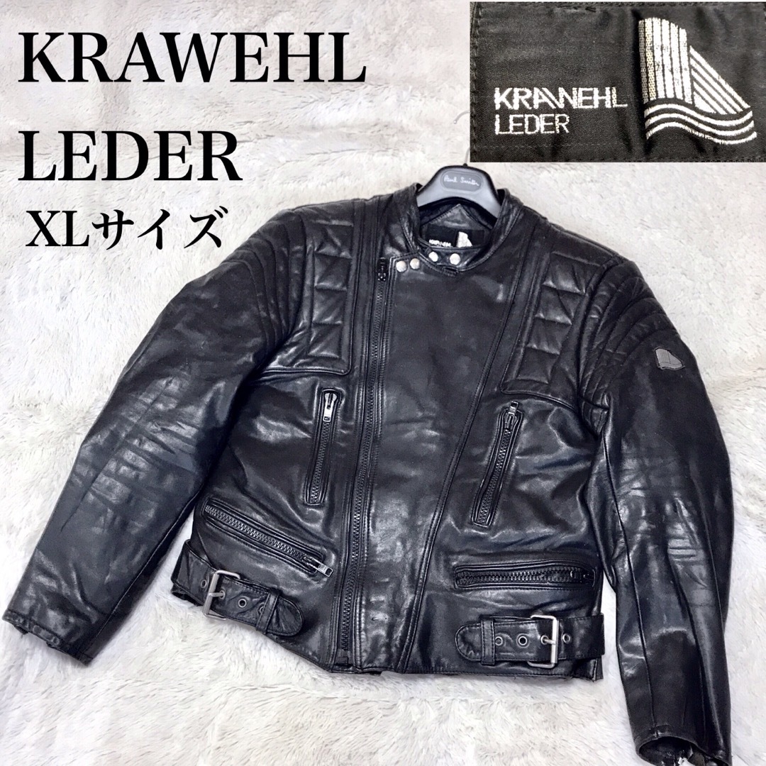 XL KRAWEHL LEDER キルティング ライダースジャケット シングル XL KRAWEHL LEDER キルティング ライダースジャケット シングル