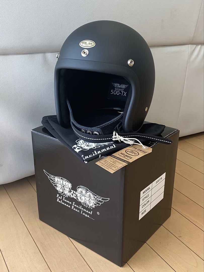 TT&CO 500TX ダブルストラップ仕様 マットブラックXXL 新品元箱付き 500TX スモールジェットヘルメット ダブルストラップ仕様