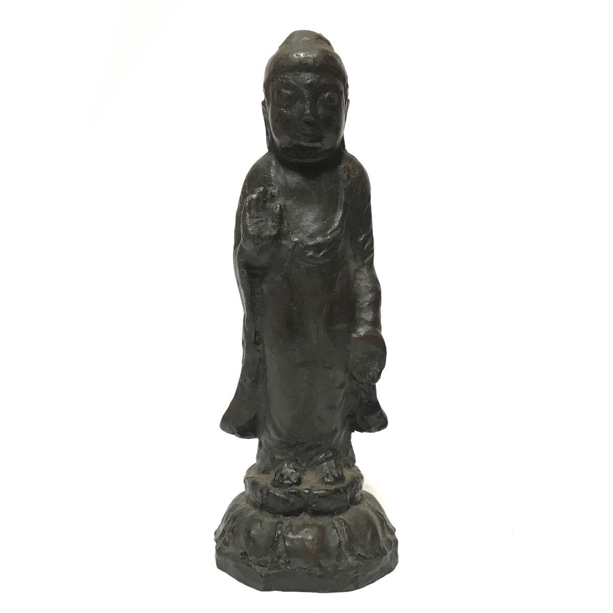 古銅製　仏像　阿弥陀如来　立像　銅製　阿弥陀様　仏壇　観音像　骨董品 詳細不明 阿弥陀如来像 置物 / 時代物 古銅 仏像 仏教美術 観音