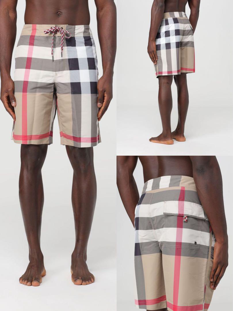 【初売り】 BURBERRY スイムショーツ レースアップ ポケット付き チェック柄 水着・ラッシュガード