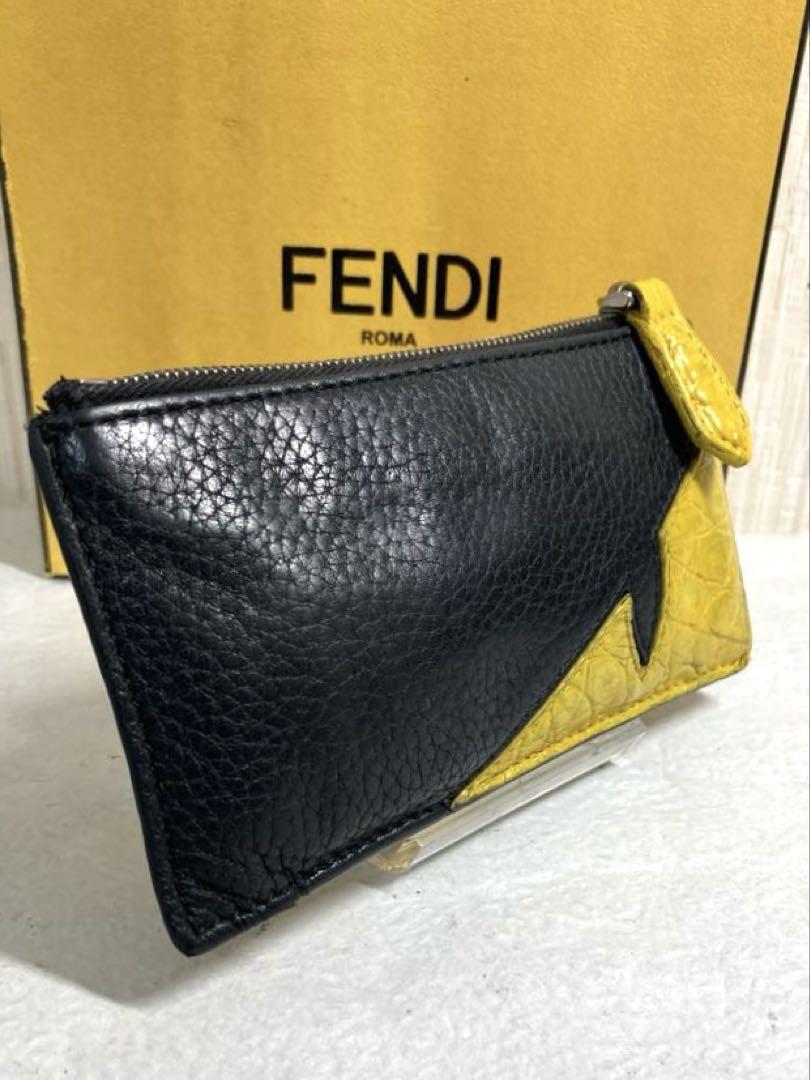 FENDI バグズアイ コインケース レザー ブラック コンパクト FENDI フェンディ バグズアイ モンスター レザー フラグメント