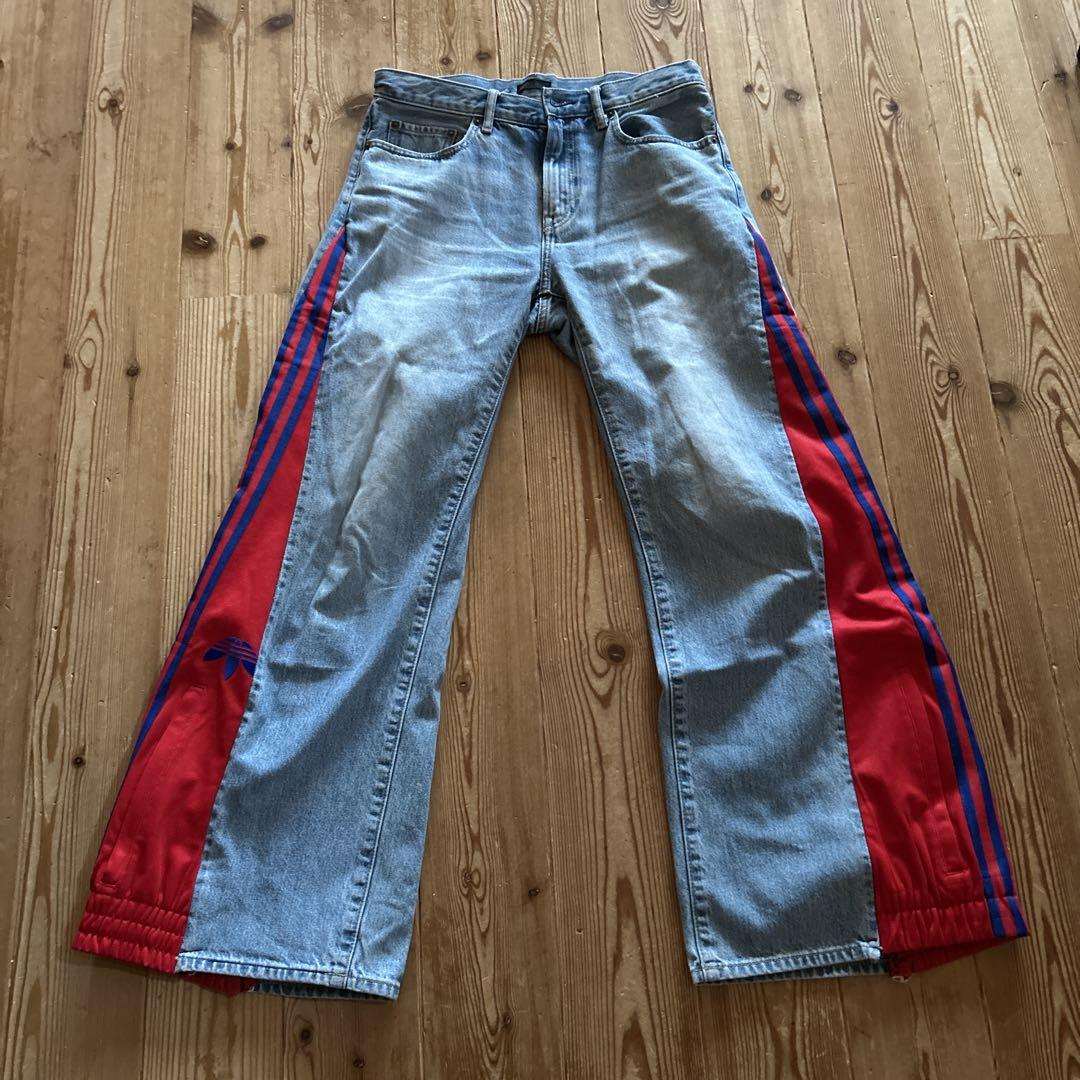 adidasデニム リメイクセット LEVI’S 再構築 リメイクデニム adidas フレアデニム （リメイクLevi's再構築