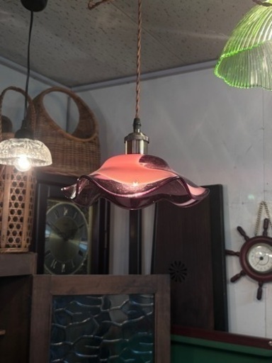 ダブルデライト ⭐️レトロ古着　アイルランド製　チェック柄ケープト PENDANT LIGHT/ペンダントライト – FURUICHI/古一