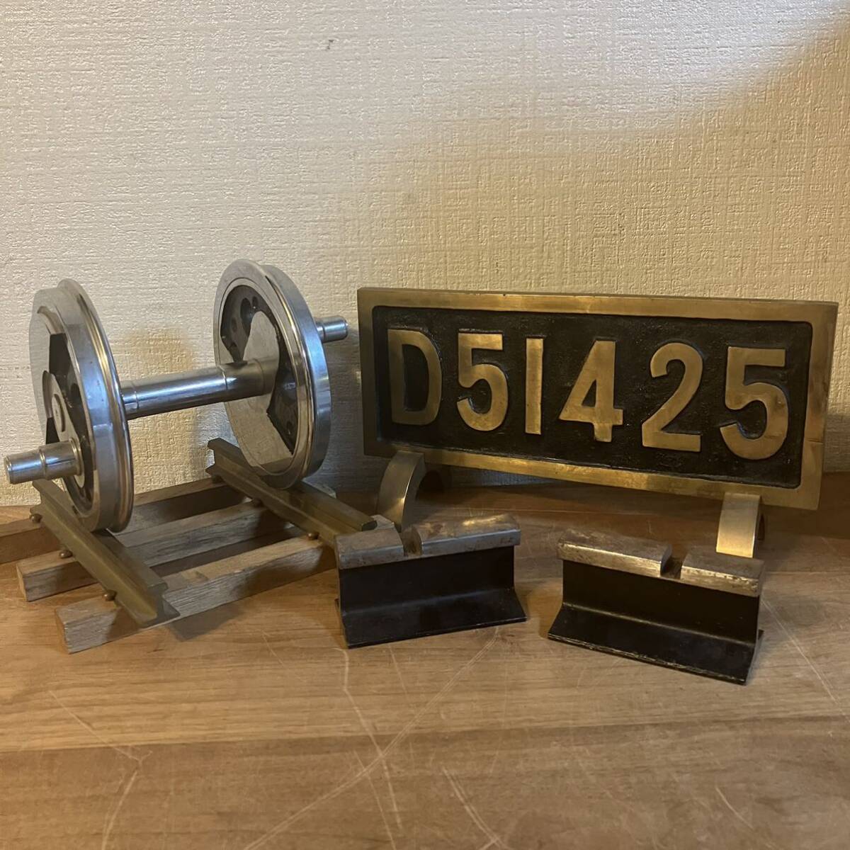 A D51 グッズ まとめ 金属製ナンバープレート 車輪 国鉄 台座