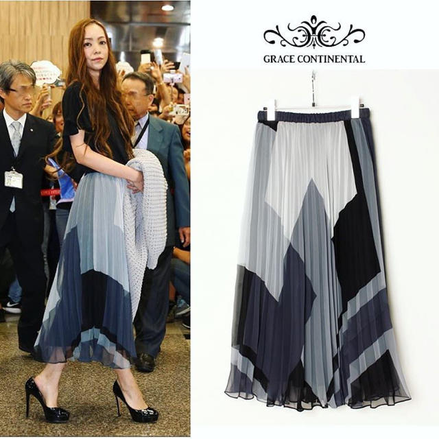 GRACE CONTINENTAL【安室奈美恵さん着用】プリントプリーツスカート GRACE CONTINENTAL（グレースコンチネンタル）の「【安室奈美恵