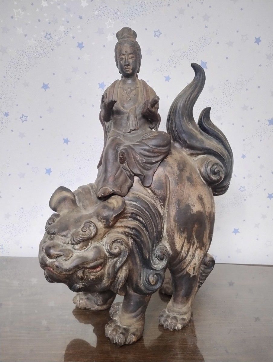 獅子に乗る文殊菩薩像 獅子に乗る文殊菩薩像 （薬王寺（福島）・獅子に乗った文殊菩薩