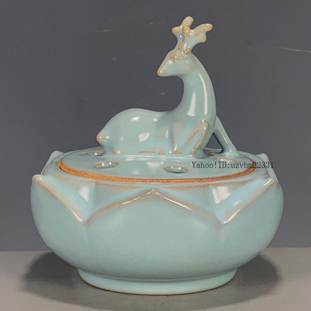 中国 汝窯 青磁 香炉 陶器 陶芸 香道具 仏具 官窯 青釉（海外
