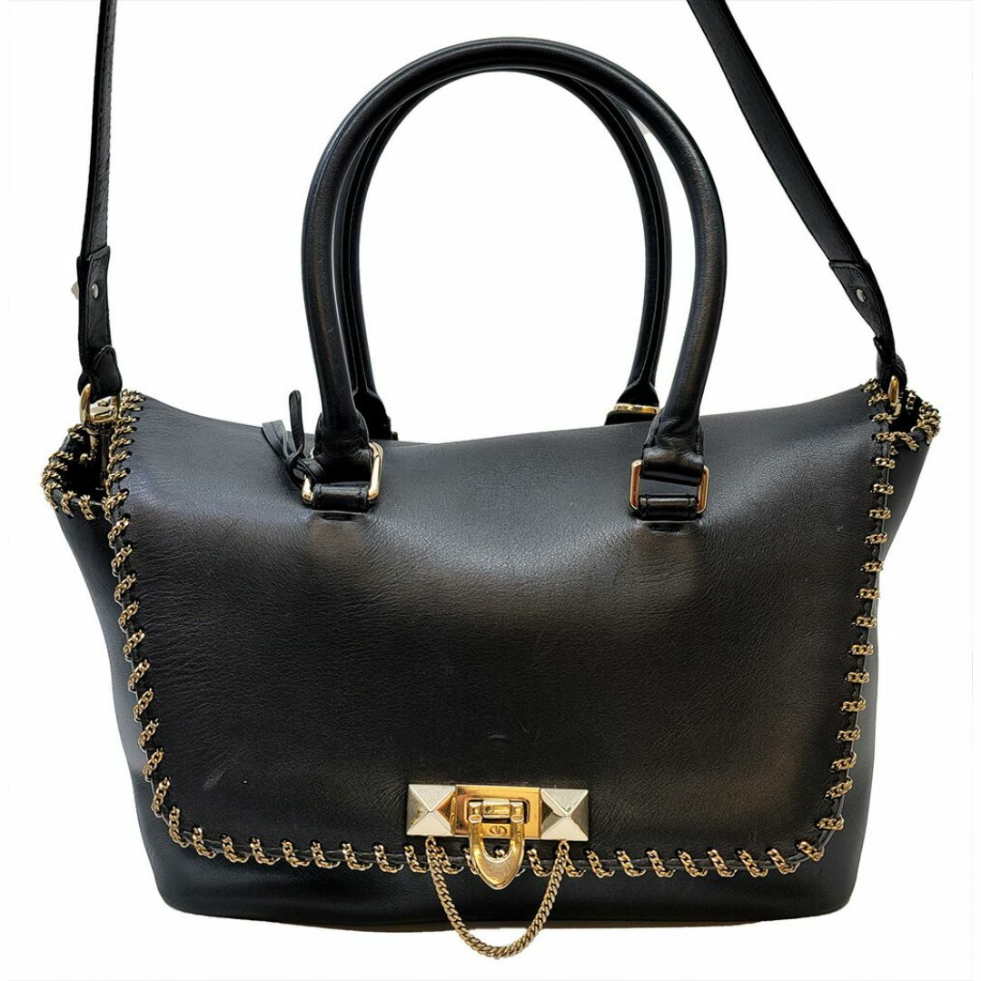 VALENTINO GARAVANI ハンドバッグ ゴールド金具 ブラック