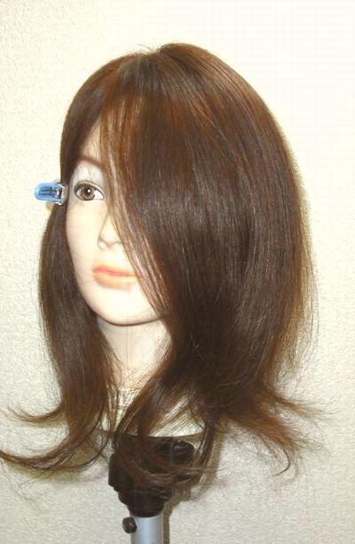 人毛 風に強い　部分カバー　大き目サイズ　　ロング　少し明るめブラウン 人毛 風に強い部分カバー大き目サイズロング少し明るめブラウン