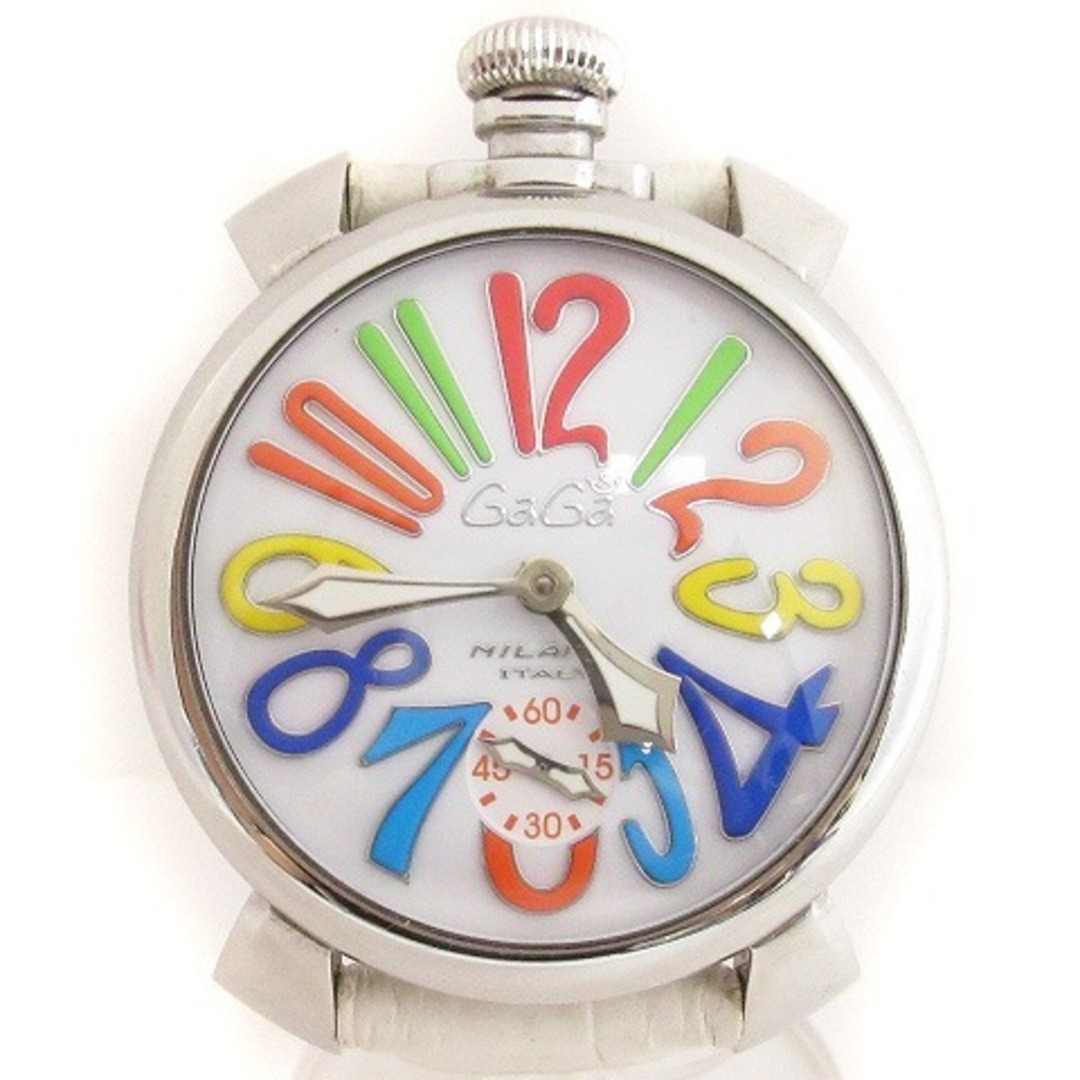 ガガミラノ マヌアーレ 48MM 腕時計 手巻き 裏スケ 白文字盤
