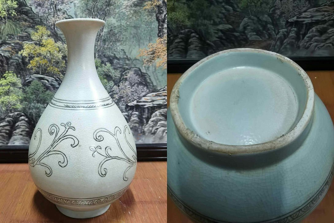 □観心・時代旧蔵□C625珍品旧蔵 朝鮮 高麗磁 朝鮮古陶磁器 古