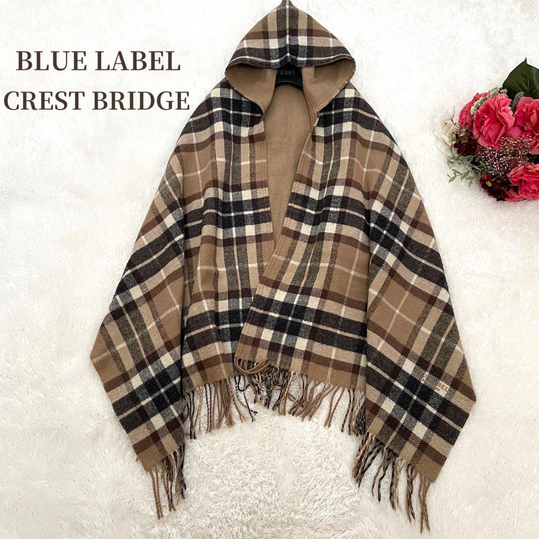 BLUE LABEL CRESTBRIDGE フード付き チェック柄ポンチョ BLUE LABEL CRESTBRIDGE フード付き チェック柄ポンチョ