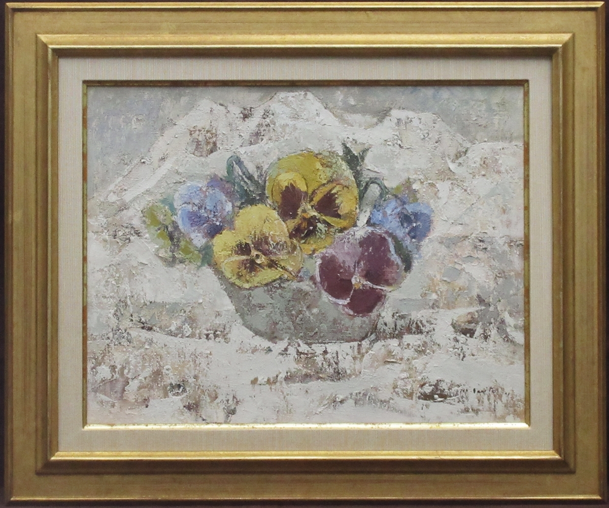 斉藤静輝、【アフガン】、希少な大判額装用画集より、美品、日本人画家 真作】 斉藤 政一 先生 『春雪』 6F 油彩画（油彩画 洋画 (油絵