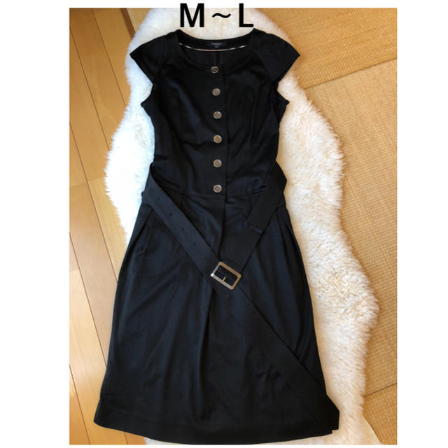 美品Burberryバーバリー上質コットンノースリーブワンピース