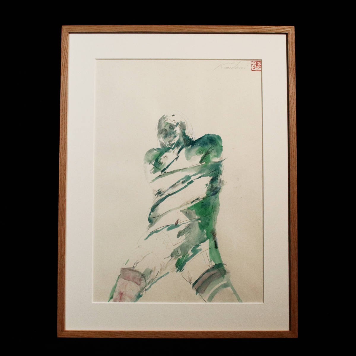 【真作保証】絹谷幸二「裸婦」デッサン 直筆サイン ギャラリーシール有り 絵画 真作保証】絹谷幸二「裸婦」デッサン 直筆サイン ギャラリー