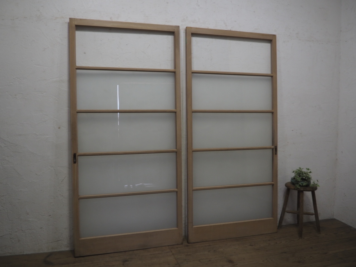 古民家  建具  送料込み  2枚セット タD0042◇(1)【H176cm×W84cm】×2枚◇シャビーシックな古い木枠
