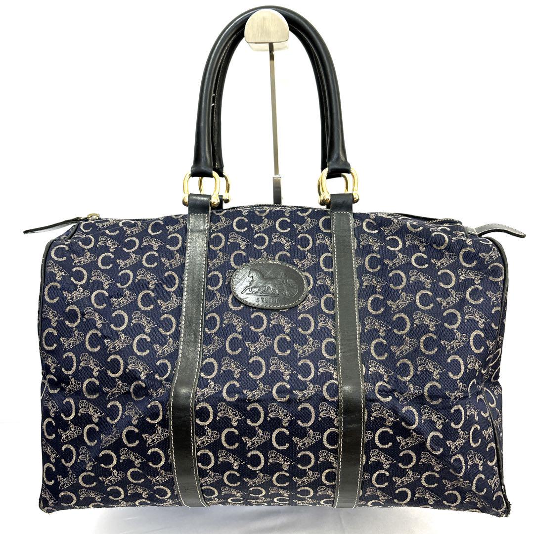 CELINE セリーヌ ボストンバッグ オールドセリーヌ バッグ ジャガード 紺 CELINE セリーヌ ボストンバッグ オールドセリーヌ バッグ