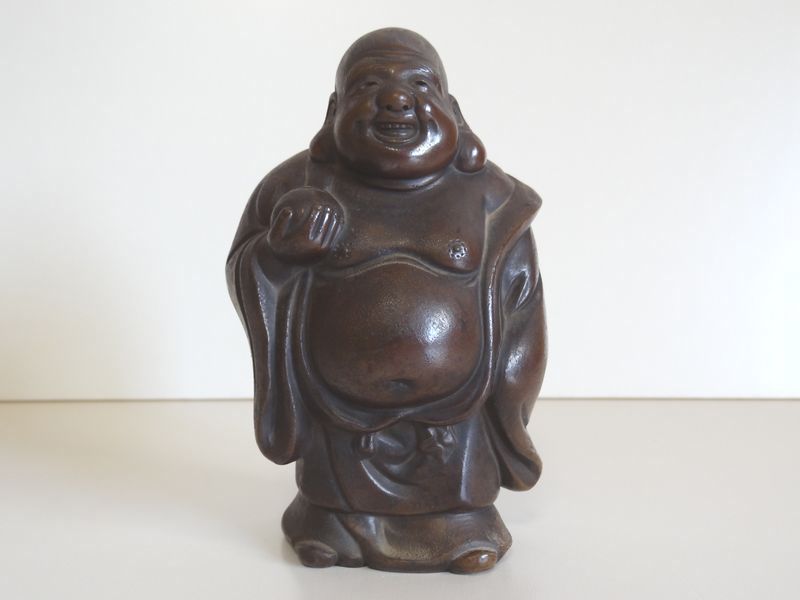 備前焼　古備前　古作家造　春水　踊り布袋置物 備前焼 古備前 古作家造 春水 踊り布袋置物