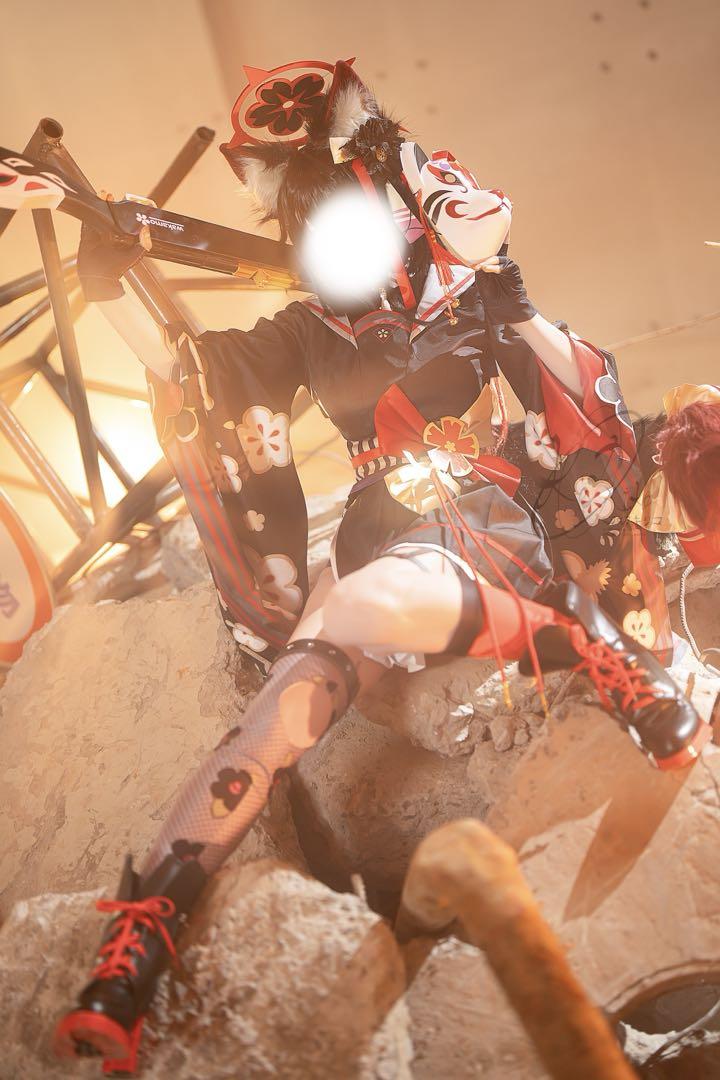 ブルアカ ワカモ コスプレ 衣装 武器 ウィッグ 靴 一式 （ブルー