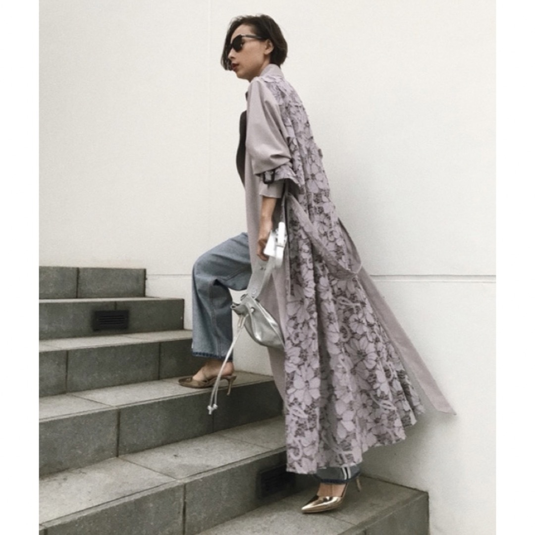 Ameri BACK LACE COAT アメリ バックレースコート Ameri VINTAGE - AMERI BACK LACE COAT バックレース トレンチ