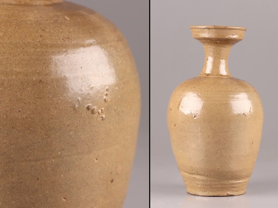 古美術 朝鮮古陶磁器 高麗青磁 花瓶 時代物 極上品 初だし品