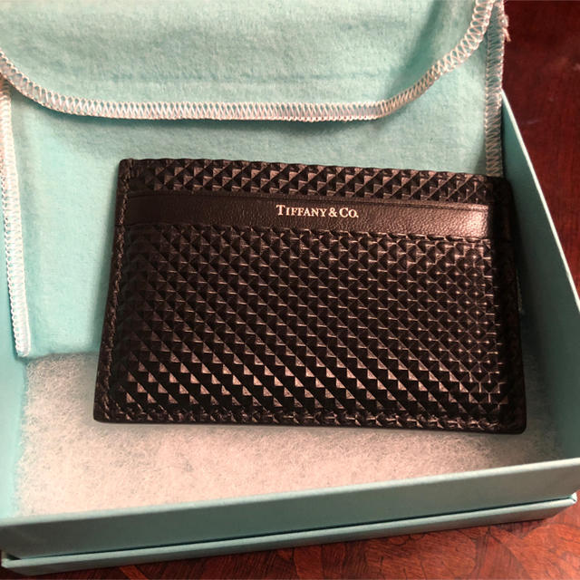 日本未入荷★Tiffany & Coハート柄ブラックレザーカードケース黒 Tiffany & Co.（名刺入れ/定期入れ ・ ブラック/黒色系）の