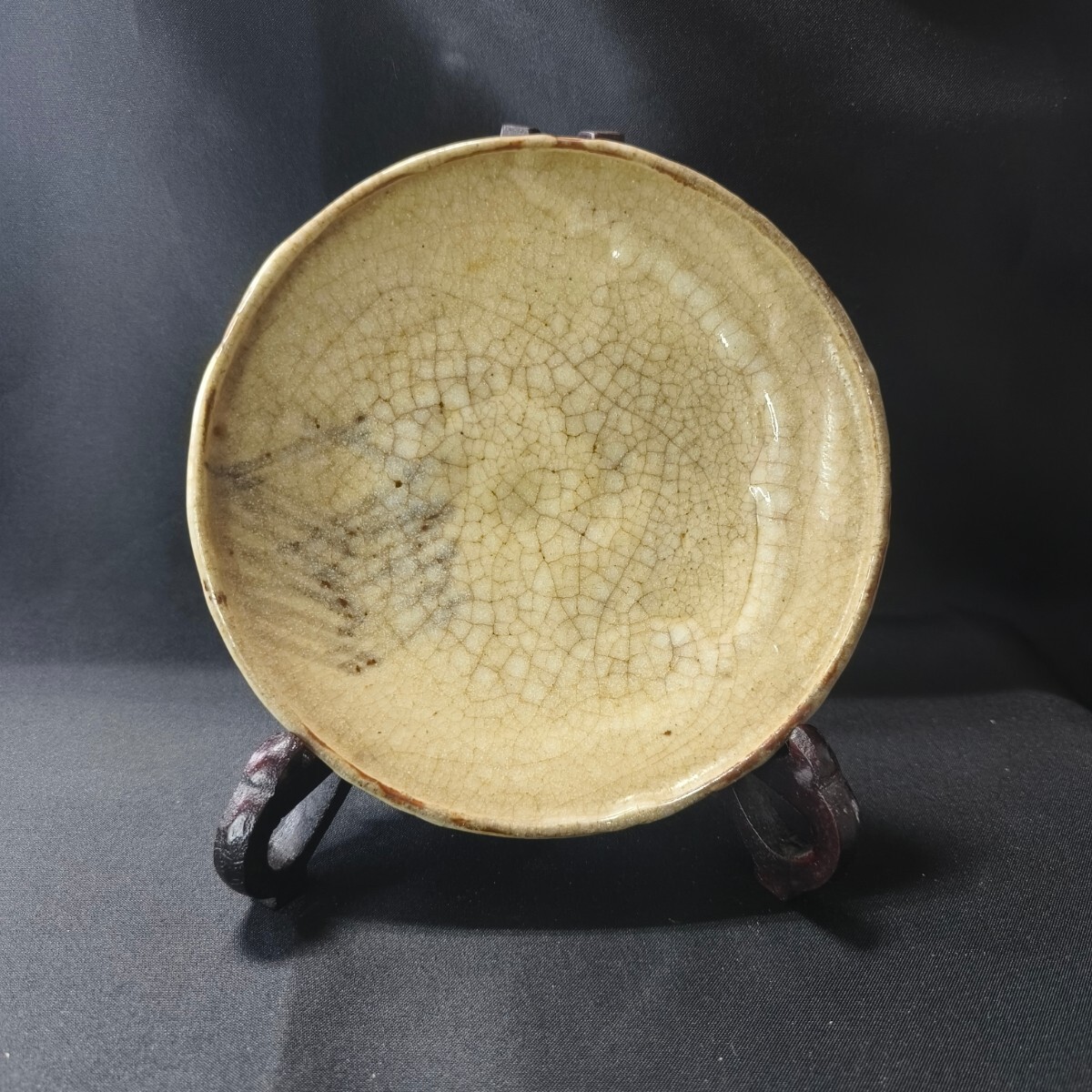 志野焼 絵志野 小皿 貫入あり 幕末アンティーク コレクター放出美品 旧家蔵出 志野焼 絵志野 小皿 貫入あり 幕末アンティーク コレクター放出
