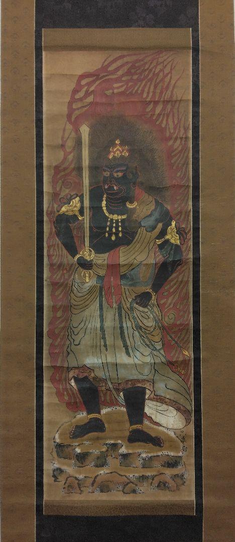 仏画「転輪聖王」紙本 掛軸 楽天市場】倶梨伽羅龍王 仏画掛け軸（半切サイズ） : 仏像仏画