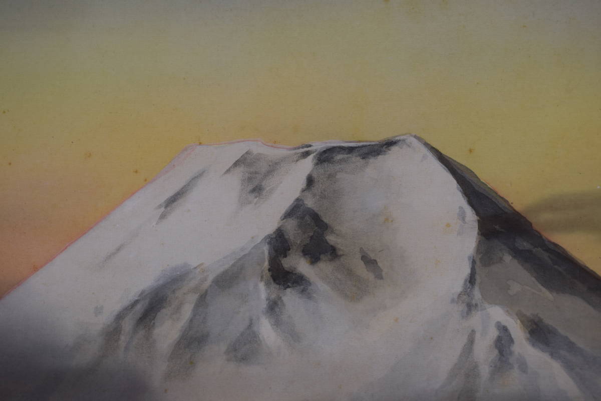 和秀/富士山秋景図/霊峰秋色/横物/掛軸☆宝船☆Z-425 真作/和秀/富士山秋景図/霊峰秋色/横物/掛軸☆宝船☆Z-425