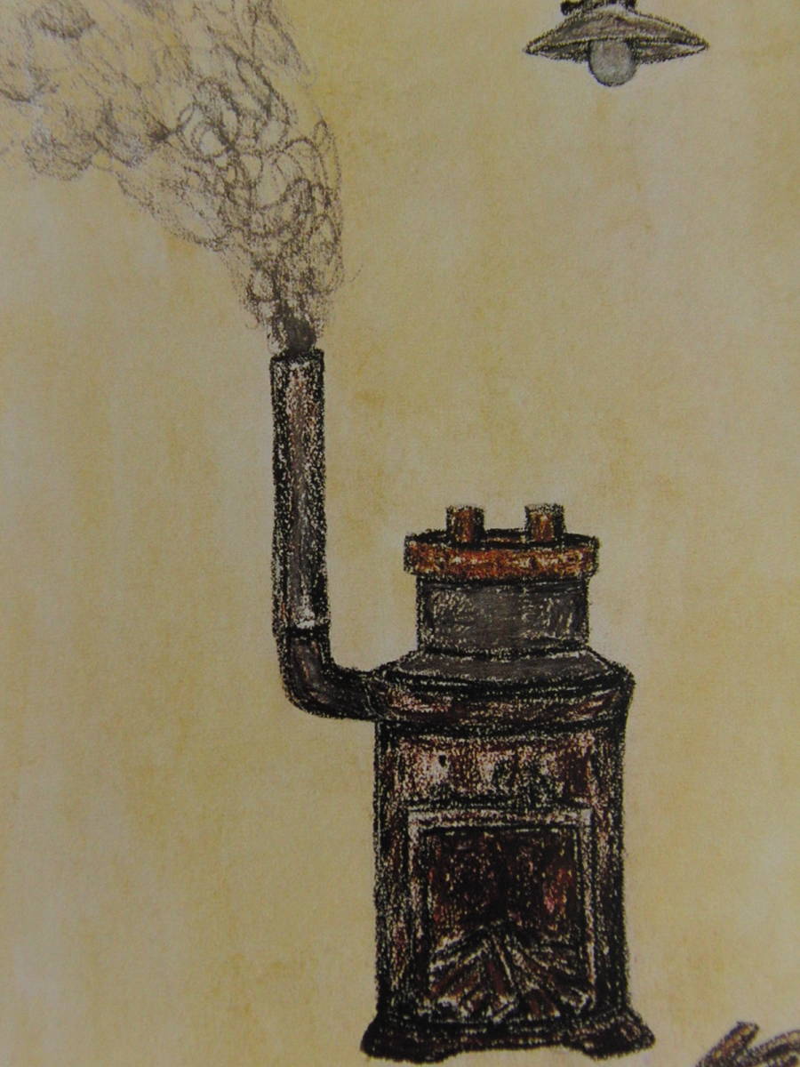 山下清、【かまど】、希少な額装用画集より、美品、日本人画家、新品額装付 山下清、【小田原城】、希少な額装用画集より、美品、日本人画家