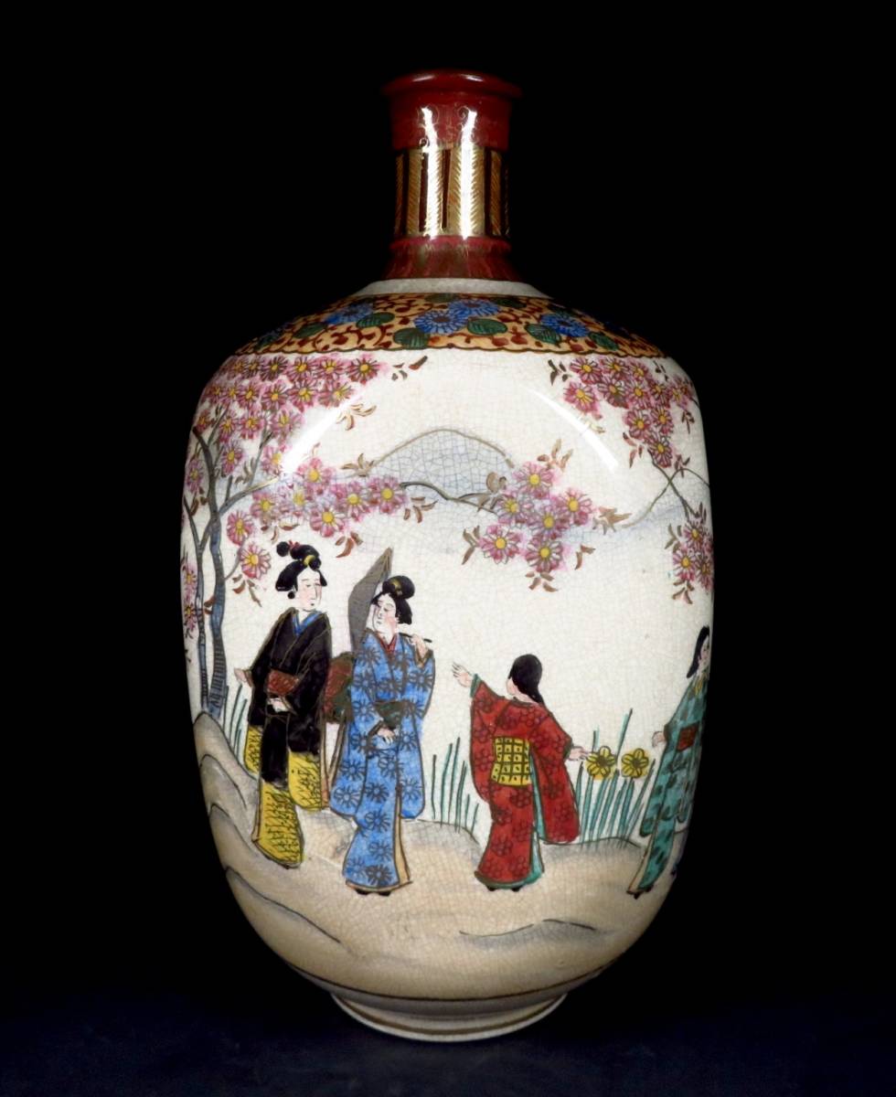 薩摩焼　色絵　金蘭手　武士美人図　花瓶　壺　飾壷　36cm v49 楽天市場】薩摩焼 金彩色絵 武者図 飾り壺 高さ約73cm 彩金 美術