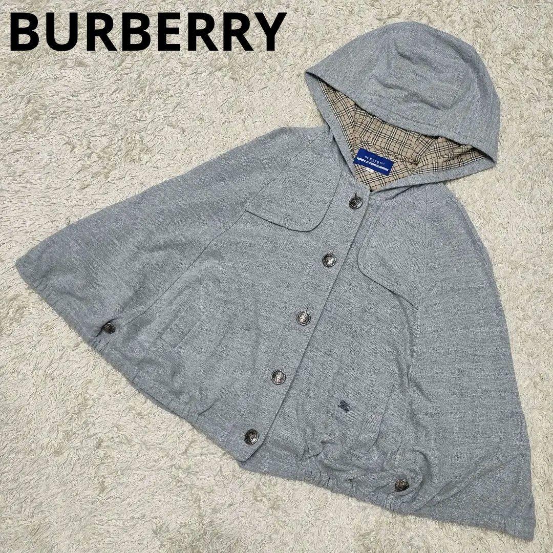 BURBERRY BLUE LABEL ポンチョ パーカー グレー ノバチェック BURBERRY BLUE LABEL ポンチョ パーカー グレー ノバチェック