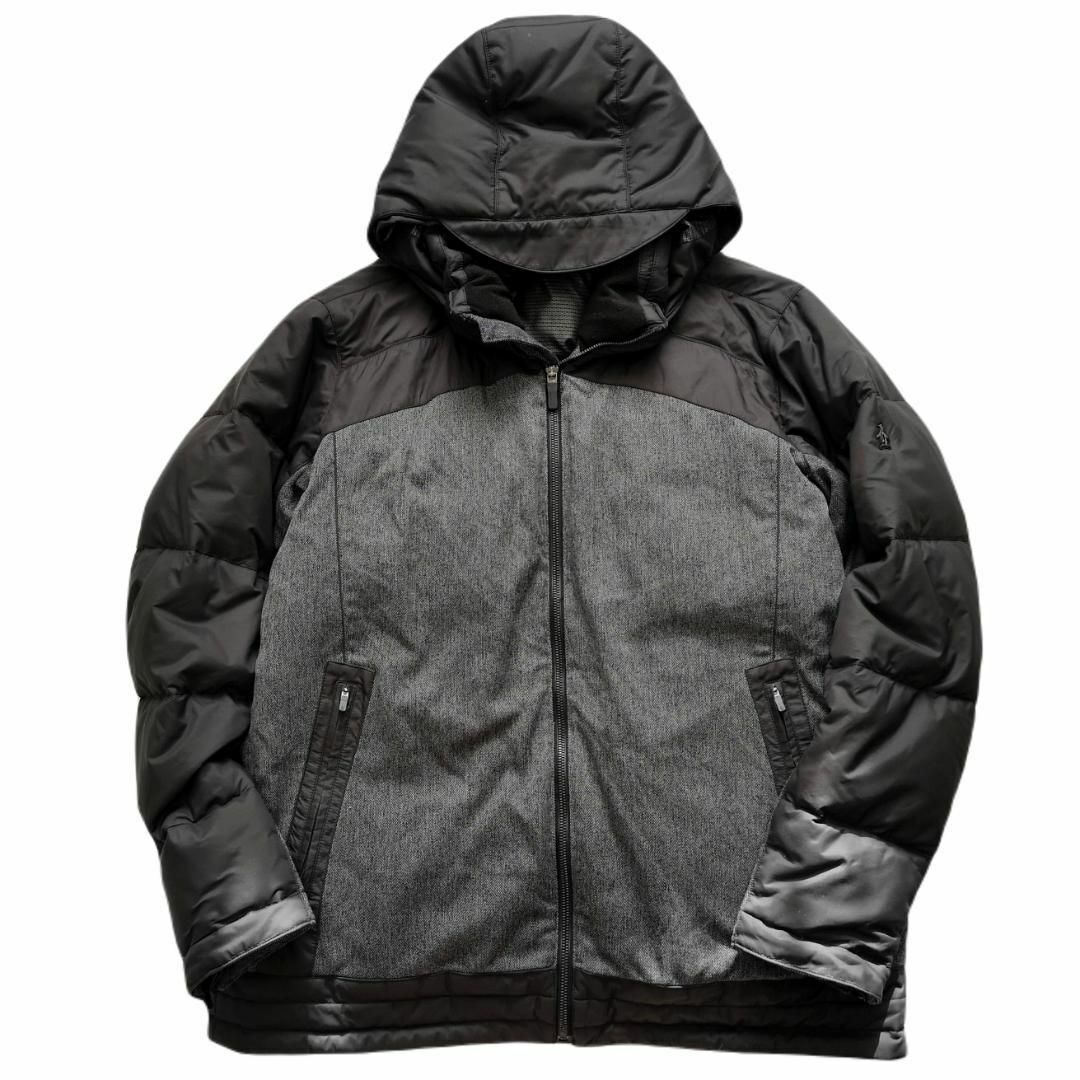 Munsingwear - マンシングウェア　大きいサイズ　3L　ヘリンボーン柄　ダウンジャケット　グレー マンシングウェア Munsingwear 大きいサイズ 3L ヘリンボーン柄
