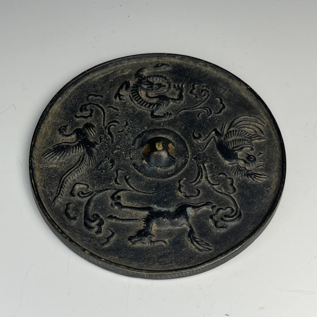 古鏡 青銅鏡 鳳凰龍麒麟鳥 中国古玩 中国美術 唐物 擺件 古鏡 青銅鏡 鳳凰龍麒麟鳥 中国古玩 中国美術 唐物 擺件（欣赏
