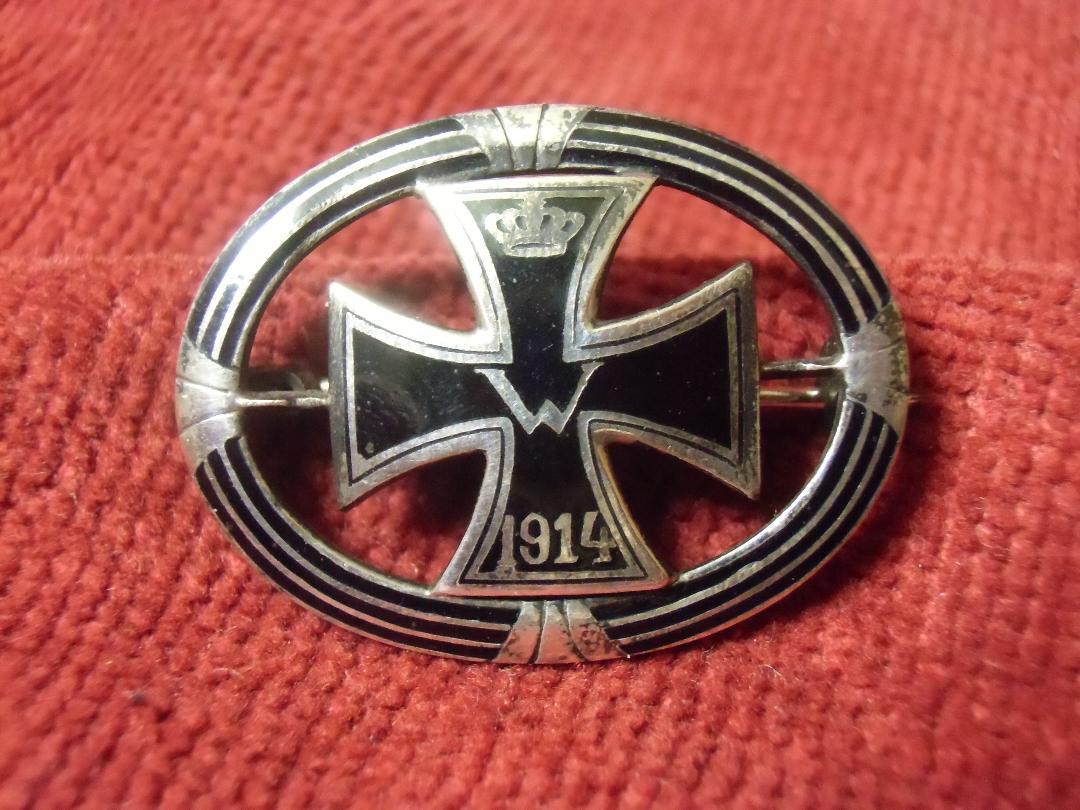 W帝政ドイツ軍/プロイセン王国＊１９１４鉄十字勲章ブローチ（実物） W帝政ドイツ軍/プロイセン王国＊1914鉄十字勲章2級＊女性用