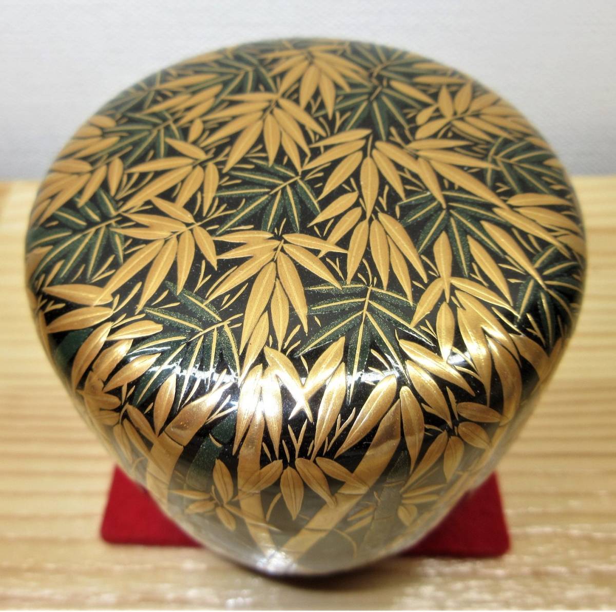 茶道具　山中塗　呉藤穣太郎作　四君子蒔絵　大棗　共箱　V　R5448 茶道具 山中塗 呉藤穣太郎作 四君子蒔絵 大棗 共箱 V R5448