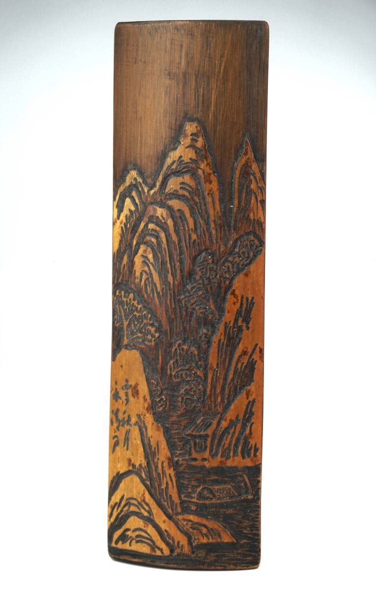 鳳】古竹 古木彫 茶合 茶則 茶量 名工 永清 刀 「雪秋月」 彫刻