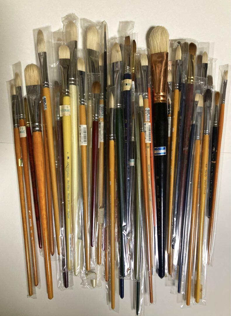 油絵　未使用筆　まとめ売り 油絵 未使用筆 まとめ売り （未使用】07-19-732 ◎AH 文具