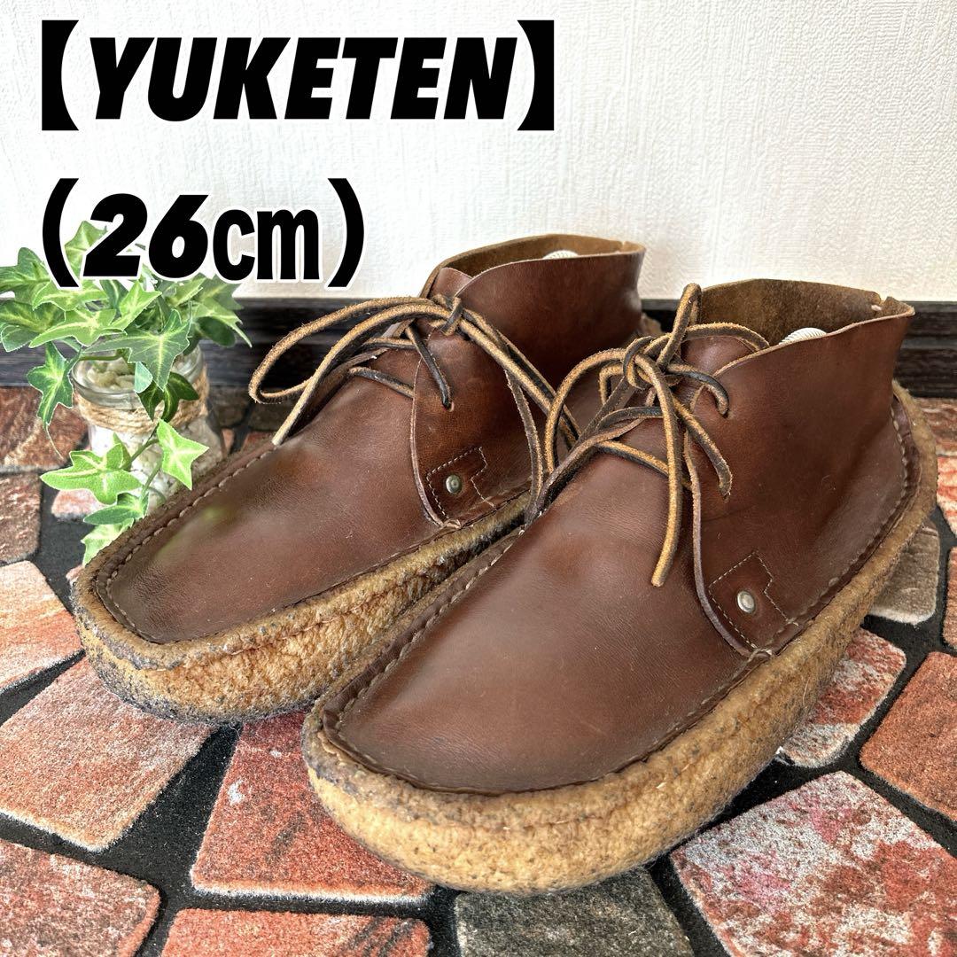 【YUKETEN ユケテン】モカシン（26）USA製　クレープ　マッドガード YUKETEN ユケテン】モカシン（26）USA製 クレープ マッドガード