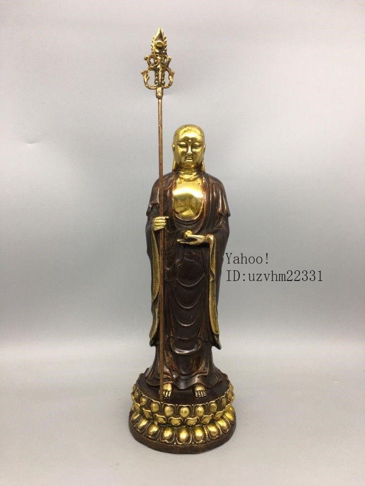 仏教美術  仏像  地蔵王仏像  小仏像 銅製 銅器 仏教美術 九華山地蔵王仏像 小仏像 銅製 銅器 - メルカリ