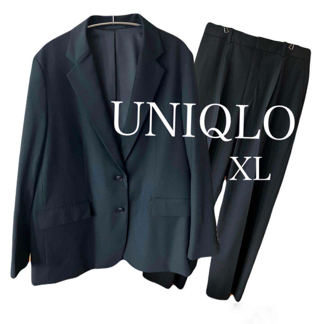 UNIQLO／ユニクロ　テーラード ブラック　パンツスーツ　セットアップ　XL UNIQLO - ユニクロ スーツ セットアップ ネイビーの通販 by
