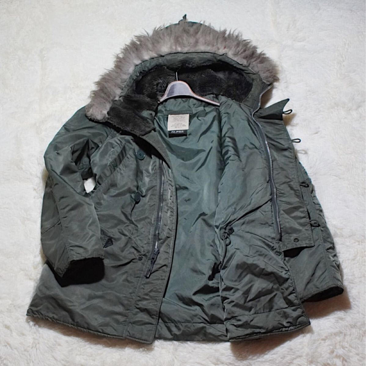 80s ALPHA N-3B USA製 L IDEALジップ シルバー 80s ALPHA N-3B USA製 L IDEALジップ シルバー