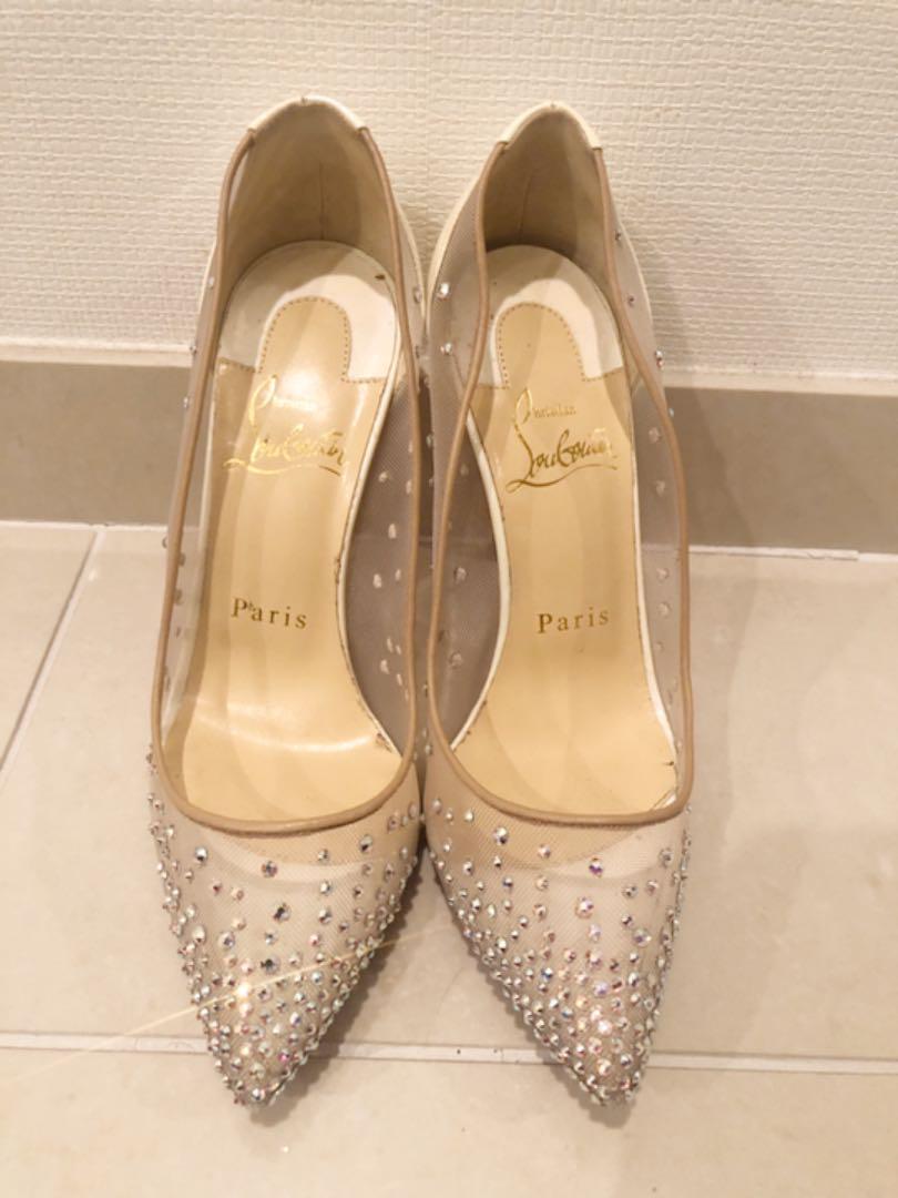 クリスチャン・ルブタン　スワロフスキーパンプス37.5 Christian Louboutin スワロフスキー パンプス （クリスチャン