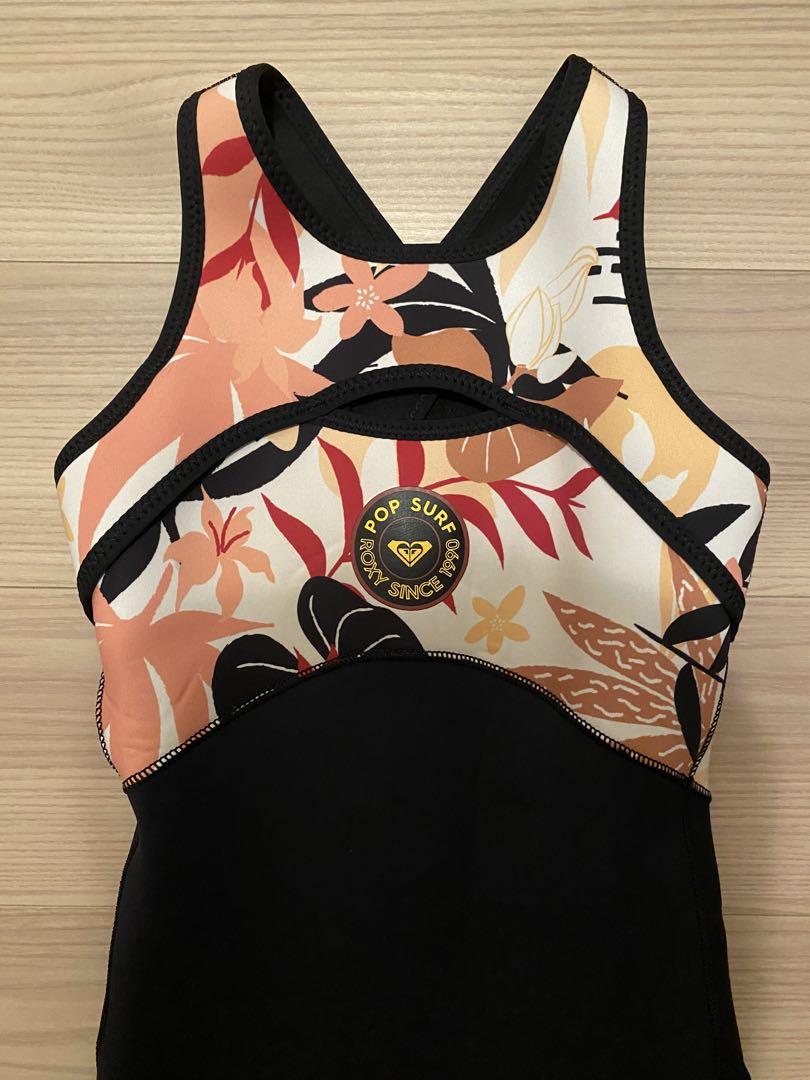 【美品】ROXYロキシー ウェットスーツ ロングジョン M 黒 ROXY 24 ロキシー ロングジェーン ロングジョン ウェットスーツ